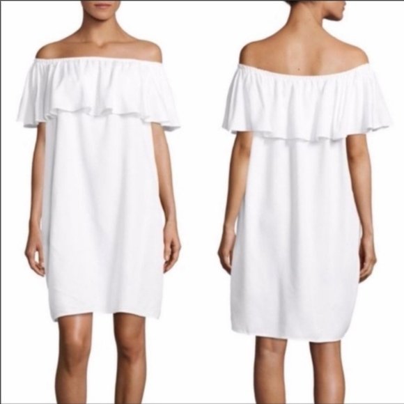 BeachLunchLounge Off The Shoulder White Summer Dress NWT - Picture 1 of 7